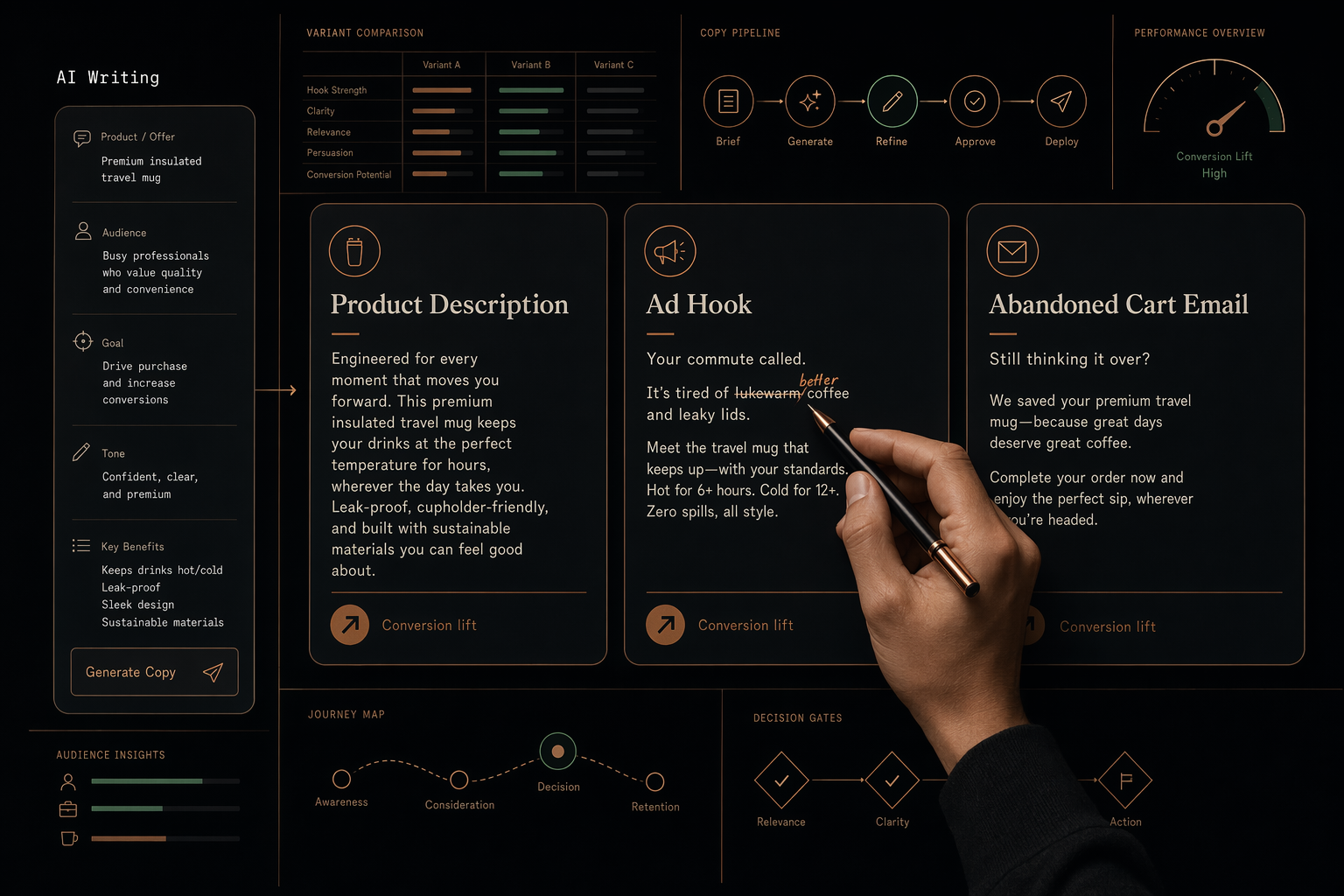Infographic: AI writing for ecommerce: product descriptions, ad copy, and email flows that sell